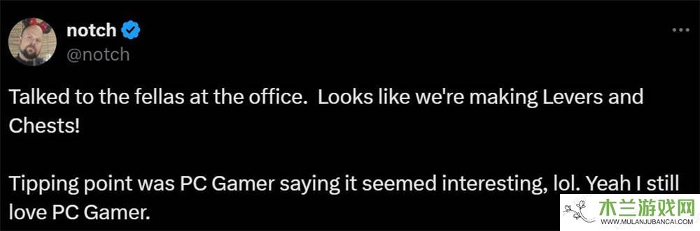 Notch改变主意：弃《我的世界》续作，重启肉鸽地牢游戏《Levers and Chests》